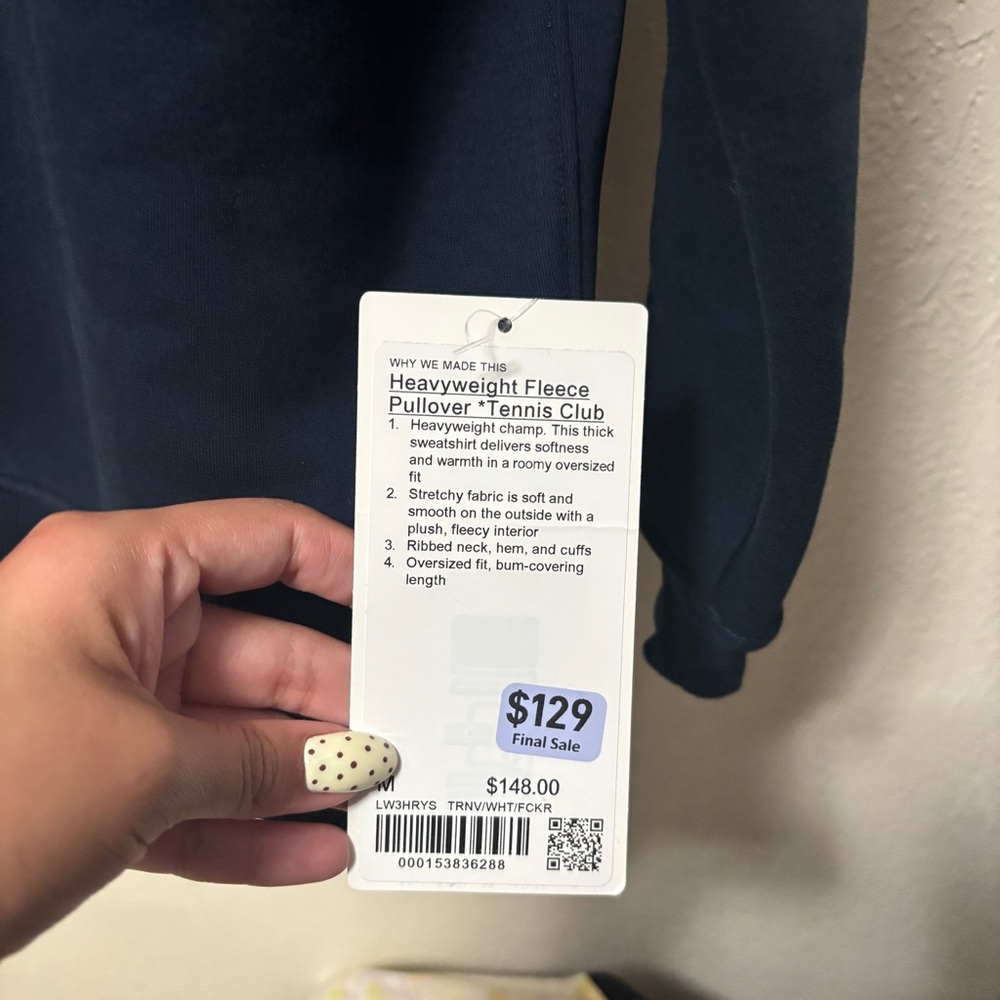 NWT Lululemon Heavyweight Fleece Pullover Tennis Club Sweater Blue Size M - Picture 3 of 5